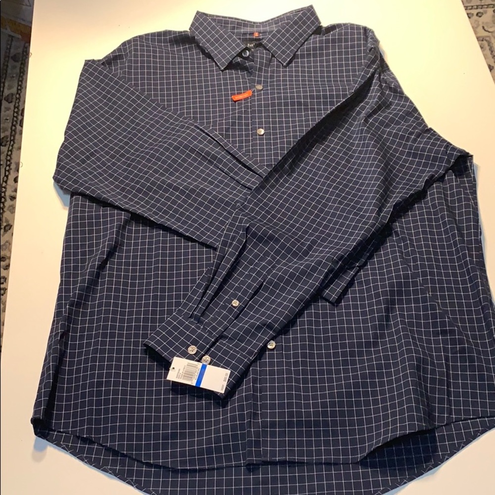 NWT Blue & White Checkered Button Up Shirt